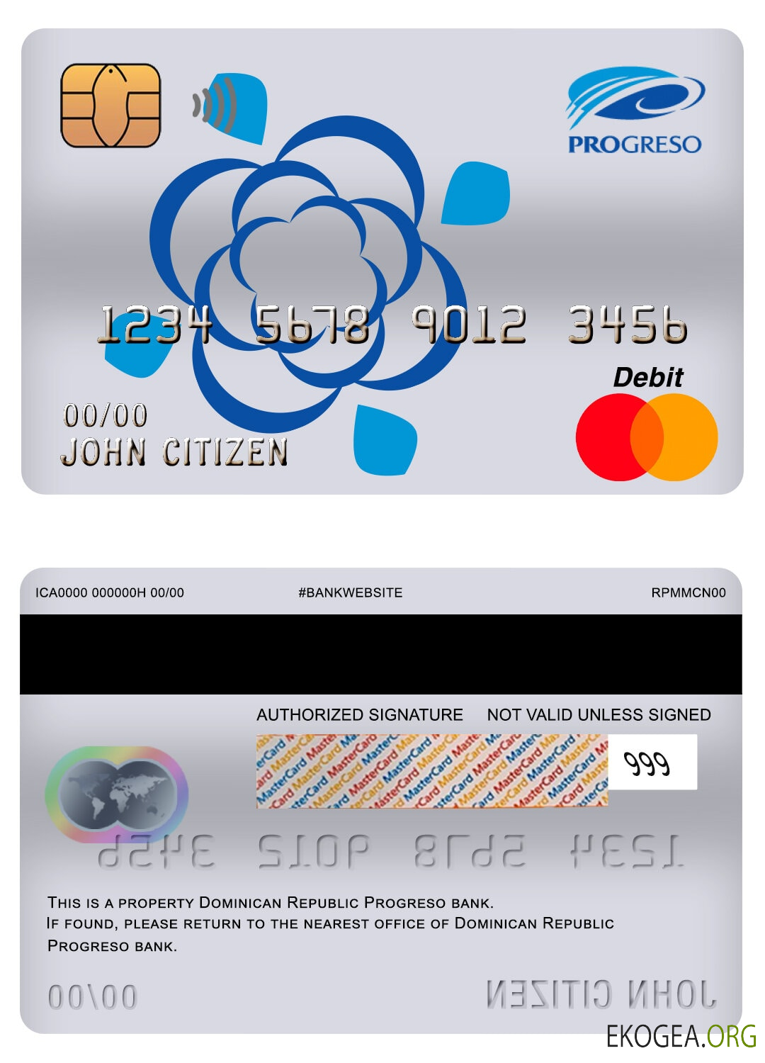 Carte de débit principale de la banque Progreso de République Dominicaine